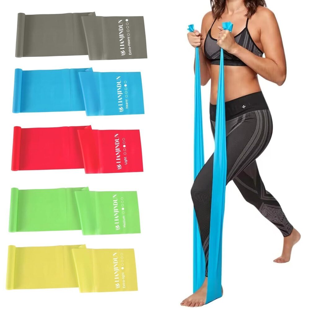 5 Pcs Professional Resistance Bands. Latex-Free, Pilates Band, Work